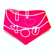 Load image into Gallery viewer, I LOVE YOU REVERSIBLE DOG BANDANA
