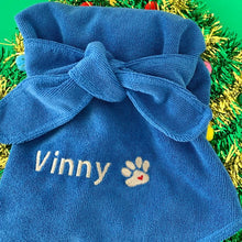 Load image into Gallery viewer, Blue Dripping Dog Bathrobe