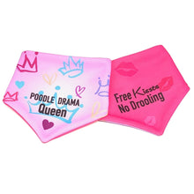 Load image into Gallery viewer, Poodle Drama Queen Dripping Dog Reversible Dog Bandana