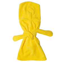 Load image into Gallery viewer, Dripping Dog Bathrobe in Yellow Showing Tie Around Belly
